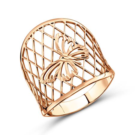 Серебряное кольцо Бабочка с позолотой открытка 3d бабочка moonbiffy