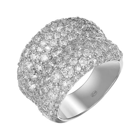 Кольцо из серебра с кварцем и фианитами