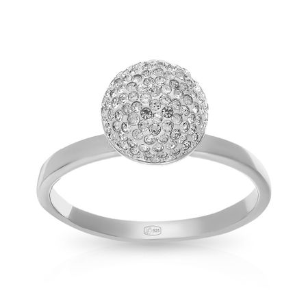 Кольцо из серебра со стразами