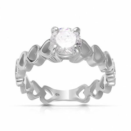 Кольцо Сердце из серебра с фианитами гелиевый шар ins 40 дюймов сердце