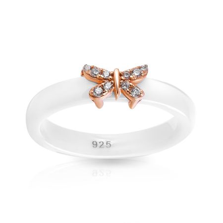 Кольцо Бабочка из серебра с керамикой и фианитами открытка 3d бабочка moonbiffy