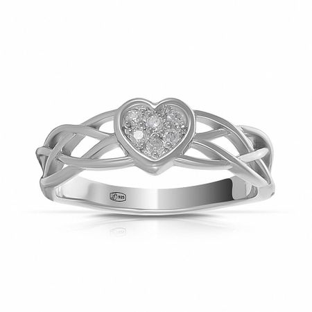 Кольцо Сердце из серебра с фианитами гелиевый шар ins 40 дюймов сердце