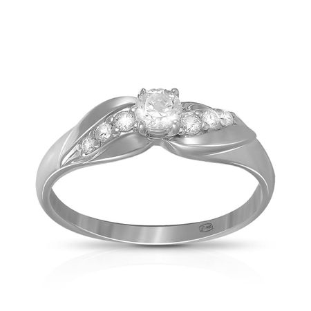 Кольцо из серебра с фианитом SWAROVSKI и фианитами
