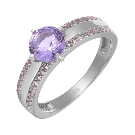 Серебряное кольцо с ювелирным стеклом серебряное кольцо с корундом и ювелирном стеклом с фианитами