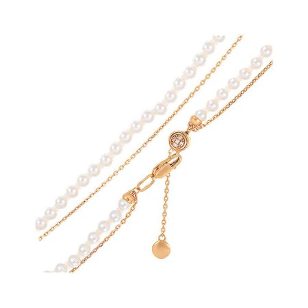 Серебряный браслет с жемчугом и фианитами с позолотой