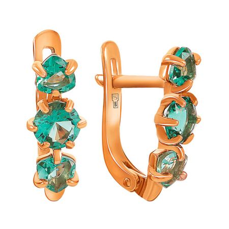 Серьги из золота с кварцем