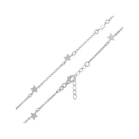 Серебряный браслет Звезда с родированием светодиодная звезда для елки navidad natal noel