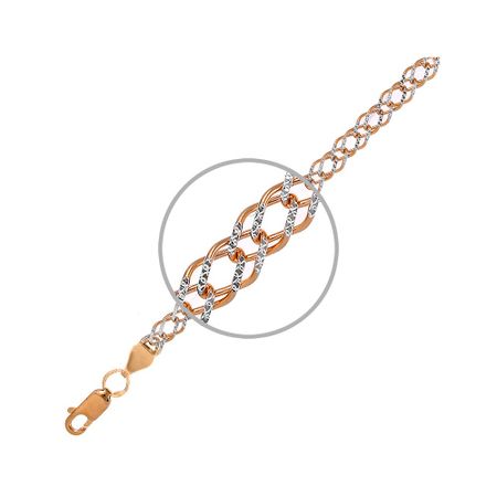 Серебряный браслет Двойной ромб с позолотой бамбуковые зубочистки с двойной головкой