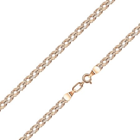 Серебряная цепочка Тройной ромб с позолотой