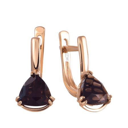 Серьги из золота с раухтопазами