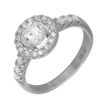 Кольцо из серебра с фианитом SWAROVSKI и фианитами