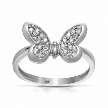 Кольцо Бабочка из серебра с фианитами открытка 3d бабочка moonbiffy