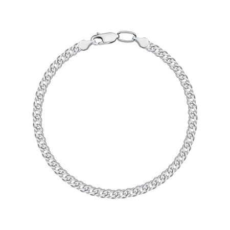 Серебряный браслет Двойной ромб с родированием бамбуковые зубочистки с двойной головкой