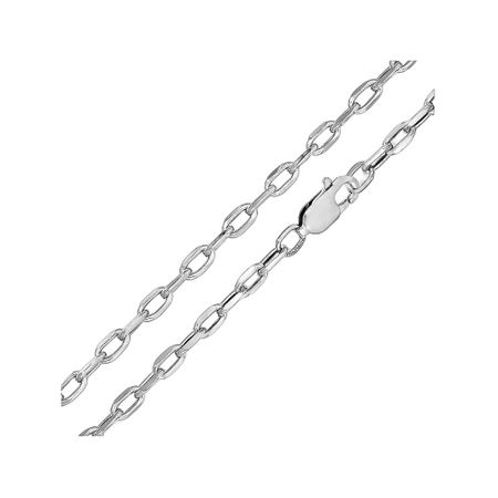 Серебряная цепочка Квадратный якорь с алмазной гранью и родированием квадратный блокнот из искусственной