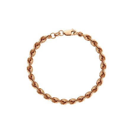 Золотой пустотелый браслет Веревка