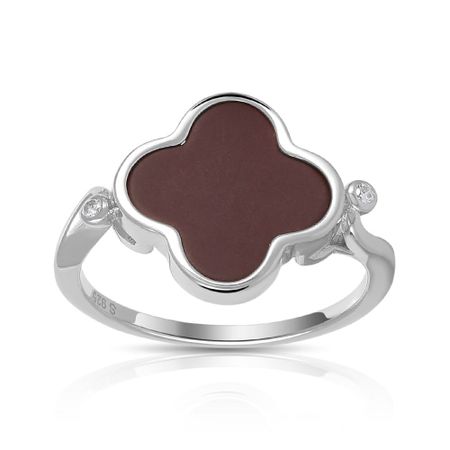 Серебряное кольцо с керамикой и фианитами из коллекции КЛЕВЕР позолоченные монеты для коллекции