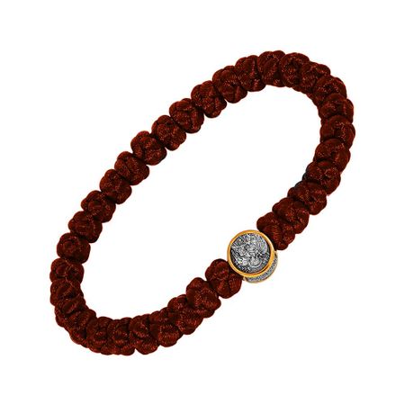 Браслет с серебряной подвеской Ангел-хранитель с позолотой