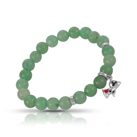 Серебряный браслет Собака с авантюрином и эмалью с фианитами анастасия владимировна шанская у кота была собака