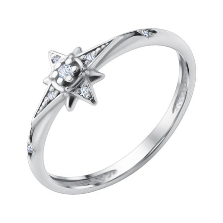Серебряное кольцо Звезда с фианитами и родированием светодиодная звезда для елки navidad natal noel