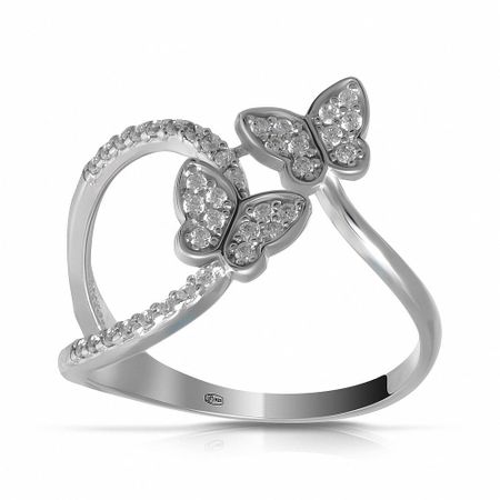 Кольцо Бабочка из серебра с фианитами открытка 3d бабочка moonbiffy