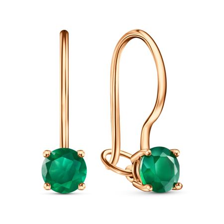 Золотые детские серьги с агатами