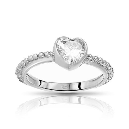 Кольцо Сердце из серебра с фианитом гелиевый шар ins 40 дюймов сердце