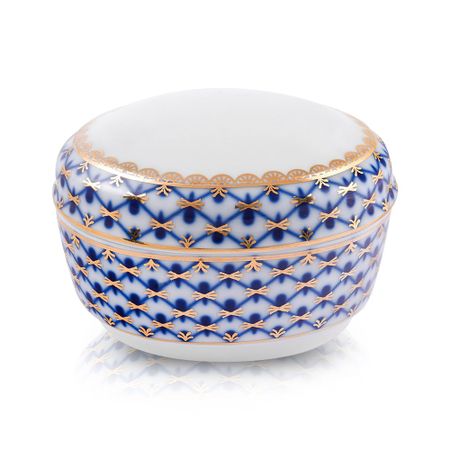 Фарфоровая шкатулка Кобальтовая сетка