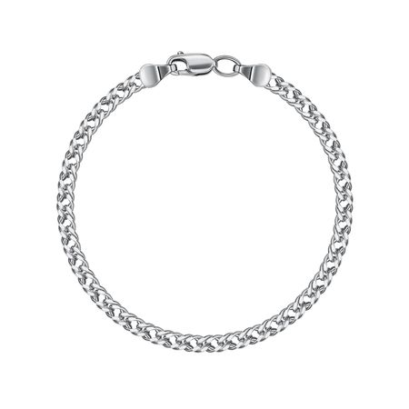 Серебряный полновесный браслет Двойной ромб с алмазной гранью