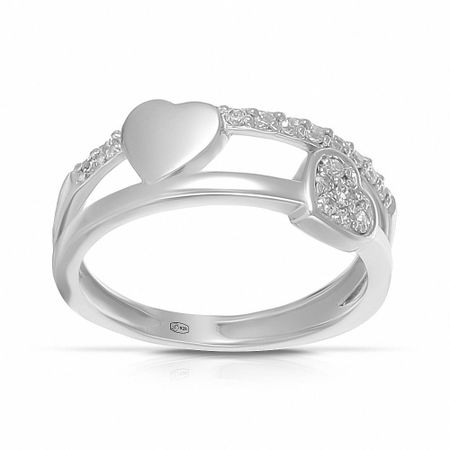 Кольцо Сердце из серебра с фианитами гелиевый шар ins 40 дюймов сердце