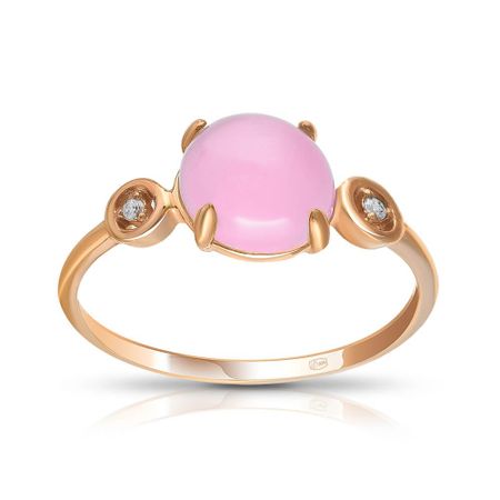 Кольцо из серебра с кварцем и фианитами