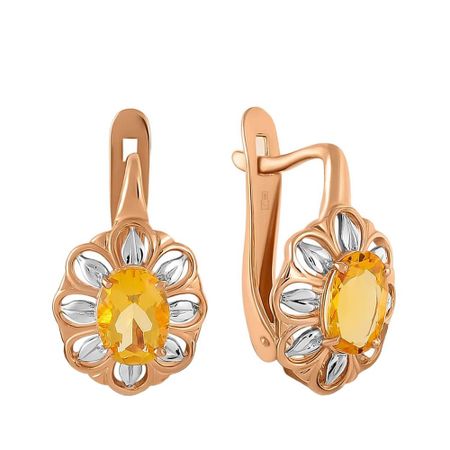 Серьги из золота с цитринами