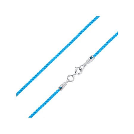 Текстильный шнурок с серебряным замком и родированием