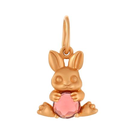 Золотая детская подвеска Заяц с гранатом плакат вырубной заяц барабанщик