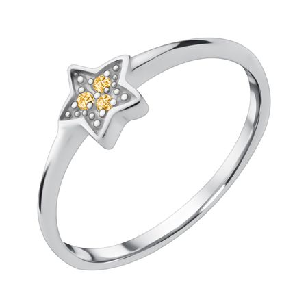 Серебряное кольцо Звезда с фианитами и родированием светодиодная звезда для елки navidad natal noel