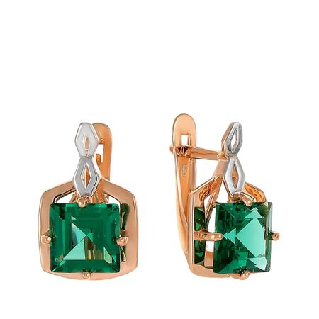 Золотые серьги с кристаллами