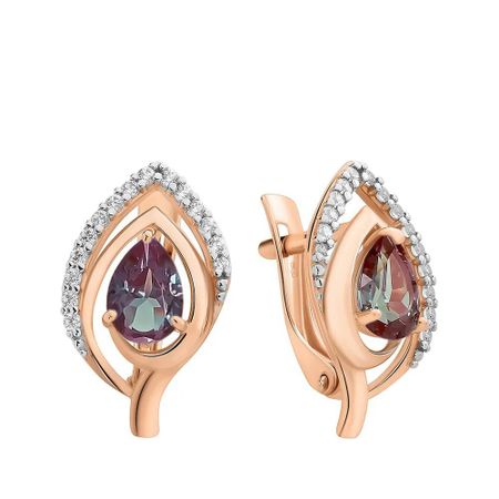 Серьги TALANT из золота с александритами и фианитами