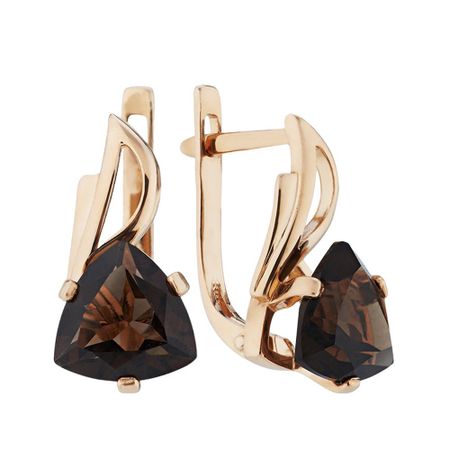 Серьги из золота с раухтопазами