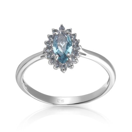 Серебряное кольцо с ювелирным стеклом серебряное кольцо с корундом и ювелирном стеклом с фианитами