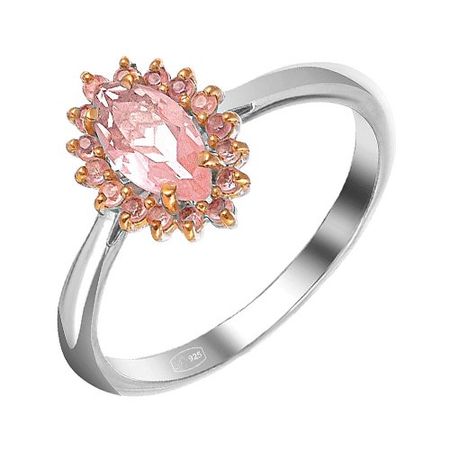 Серебряное кольцо с ювелирным стеклом и фианитами серебряное кольцо с корундом и ювелирном стеклом с фианитами