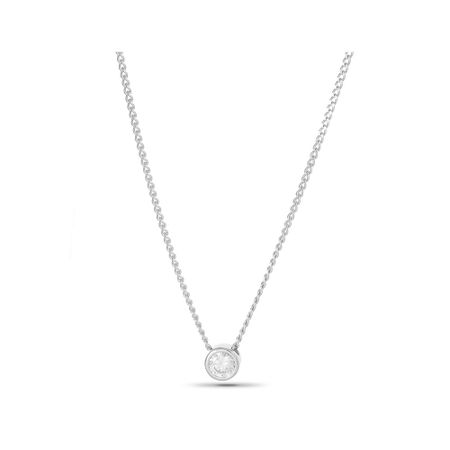 Серебряное колье с фианитом и родированием