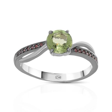 Серебряное кольцо с ювелирным стеклом серебряное кольцо с корундом и ювелирном стеклом с фианитами