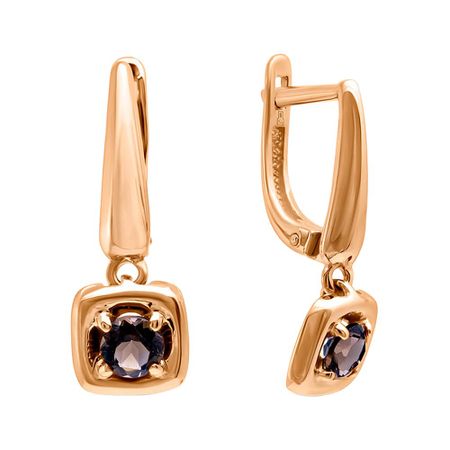 Серьги из золота с раухтопазами