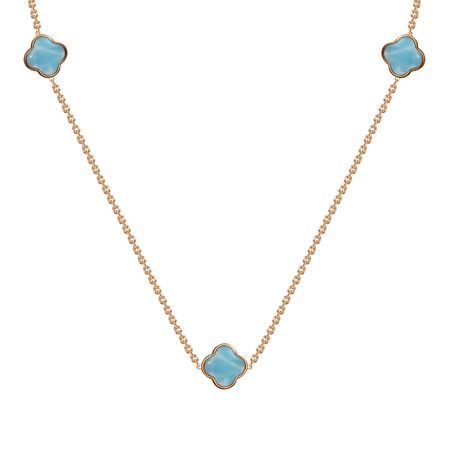 Золотое колье с ларимаром из коллекции КЛЕВЕР