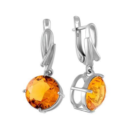 Серьги из серебра с цитринами