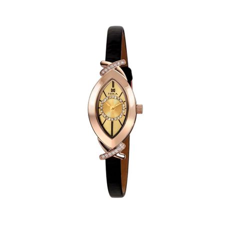 Золотые женские наручные часы НИКА с фианитами пасхальный кулон эльф розовый желтый