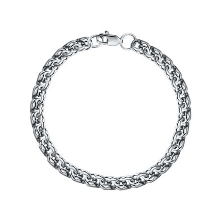 Серебряный браслет ручного плетения Бисмарк с чернением