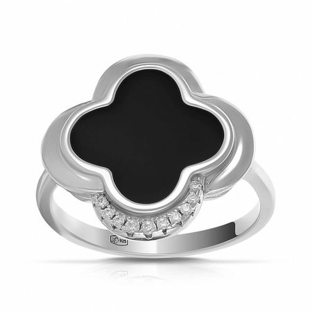 Серебряное кольцо с керамикой и фианитами из коллекции КЛЕВЕР позолоченные монеты для коллекции