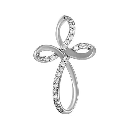 Золотая подвеска Крест с бриллиантами