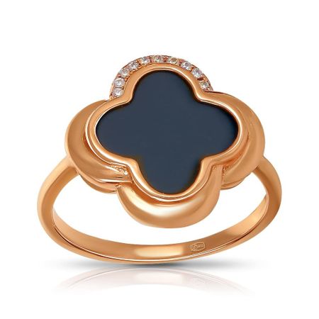 Серебряное кольцо с керамикой и фианитами из коллекции КЛЕВЕР позолоченные монеты для коллекции