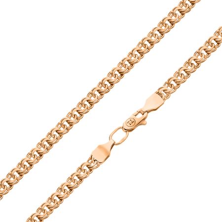 Золотой браслет ручного плетения Бисмарк с алмазной гранью